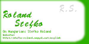 roland stefko business card